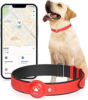 Modus GPS Tracker for Dogs, 2 in 1 Pet Tracking Smart Collar (Only iOS), Real-time Location Soft and Comfortable PU Dog Co...