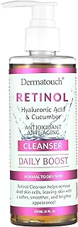 DERMATOUCH Retinol Face Cleanser, 8 oz - Hyaluronic Acid, Cucumber & Vitamins - Made in America