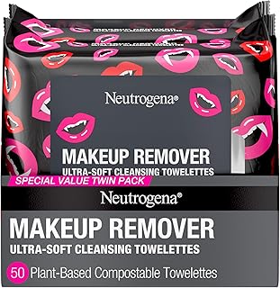 Neutrogena Makeup Remover Face Wipes, Daily Facial Cleansing Towelettes, Gently Removes Oil & Makeup Including Stubborn Ha...