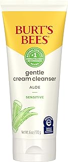 Burt's Bees Gentle Cream Cleanser with Aloe for Sensitive Skin, 98.9% Natural Origin, 6 Ounces