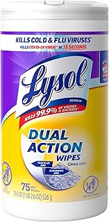 Lysol Dual Action Disinfectant Wipes, Multi-Surface Antibacterial Scrubbing Wipes, For Disinfecting and Cleaning, Citrus S...