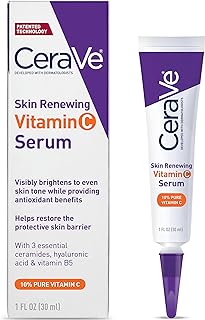 CeraVe Vitamin C Serum with Hyaluronic Acid | Skin Brightening Serum for Face with 10% Pure Vitamin C | Fragrance Free | 1...