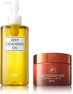 DHC Deep Cleansing Oil 6.7 Fl oz. and Astaxanthin Collagen All-in-Gel 4.2 oz Net wt.