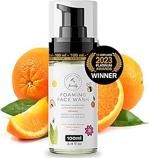 Kids Organic Foaming Face Wash 3.4 oz - Natural Skincare for Teen Girls 10-12 - Gentle Facial Cleanser Cream for Dry Sensi...