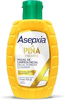 Asepxia Facial Cleanser Powder, Non-Abrasive Exfoliating Face Wash with Natural Pineapple Enzyme, Gentle Water-Activated F...