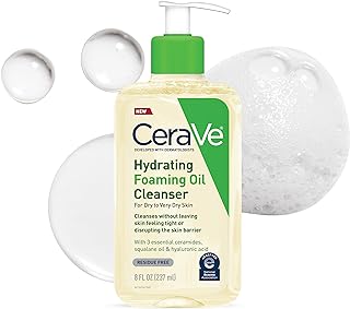 CeraVe Hydrating Foaming Oil Cleanser | Moisturizing Oil Cleanser for Face & Body with Squalane Oil, Hyaluronic Acid & Cer...