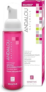 Andalou Naturals Face Wash, 1000 Roses Gentle Cleansing Foam, Sensitive Skin Facial Cleanser with Hydrating Vitamin E & Ro...