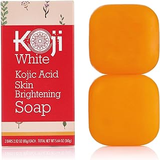 Koji White Pure Kojic Acid Skin Brightening Soap for Pigmentation with Hyaluronic Acid, Vitamin C - Even Tone Cleansing Ba...