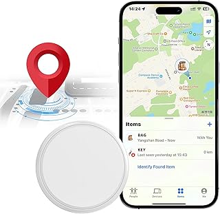 GPS Tracker - Mini Real-Time GPS Tracker - No Monthly Fee - Works with Apple Find My (iOS Only) - Hidden Tracking Device f...