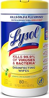 Lysol Disinfectant Wipes, Multi-Surface Antibacterial Cleaning Wipes, For Disinfecting and Cleaning, Lemon and Lime Blosso...