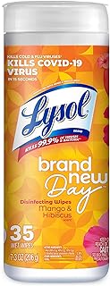 Lysol Disinfectant Wipes, Multi-Surface Antibacterial Cleaning Wipes, for Disinfecting and Cleaning, Mango and Hibiscus Sc...