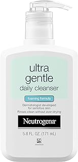 Neutrogena Ultra Gentle Foaming Facial Cleanser, Hydrating Face Wash for Sensitive Skin, Gently Cleanses Face Without Over...