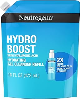 Neutrogena Hydro Boost Lightweight Hydrating Facial Cleansing Gel, Gentle Face Wash & Makeup Remover with Hyaluronic Acid,...