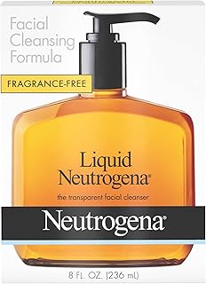 Neutrogena Liquid Fragrance-Free Gentle Facial Cleanser with Glycerin, Hypoallergenic & Oil-Free Mild Face Wash Unscented,...