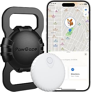 PawGaze Cat Dog Items Tracker Compatible with Apple iOS FindMy App, Anti-Lost Tracking Device FinderTag for Dogs, Cats, Pe...
