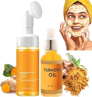 Glo Mi Turmeric Facial Cleanser, Glo Mi Turmeric 𝐊𝐨𝐣𝐢𝐜 𝐀𝐜𝐢𝐝 Foaming Facial Cleanser + Tumeric 𝐇y𝐚lu𝐫o𝐧ic Acid...