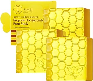 CRAZY SKIN Natural Propolis Honeycomb Pore Facial Wash (100g x 3 packs) - 100% Natural Ingredients, Facial Deep Cleansing ...