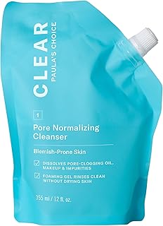 Paula's Choice CLEAR Pore Normalizing Cleanser Refill Pouch, Salicylic Acid Daily Face Wash for Acne, Blackheads, Large Po...