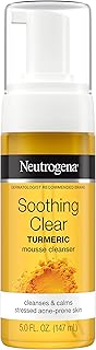 Neutrogena Soothing Clear Calming Mousse Facial Cleanser with Soothing & Calming Turmeric, Gentle Face Wash for Acne-Prone...