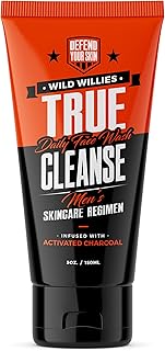 True Cleanse Men's Face Wash & Scrub with Activated Charcoal by Wild Willies - Exfoliating Facial Wash Deep Cleanses Dirt...