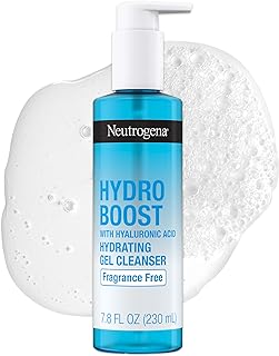 Neutrogena Hydro Boost Fragrance Free Hydrating Gel Facial Cleanser with Hyaluronic Acid, Daily Foaming Face Wash & Makeup...
