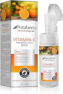ASTABERRY Vitamin C Foaming Face Wash Daily Facial Cleanser for Oily Sensitive Dry Normal Skin | Silicon Exfoliating Scrub...
