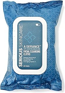 Serious Skincare A Defiance Vitamin A Retinol Facial Cleansing Cloths for Makeup Removal and Cleansing - Alcohol Free Face...