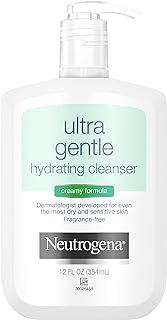 Neutrogena Ultra Gentle Hydrating Facial Cleanser, Non-Foaming Face Wash for Sensitive Skin, Gently Cleanses Face Without ...