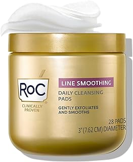 RoC Resurfacing Disks, Hypoallergenic Exfoliating Makeup Remover Pads for Wrinkles and Skin Tone, Hypo-Allegenic Skin Car...