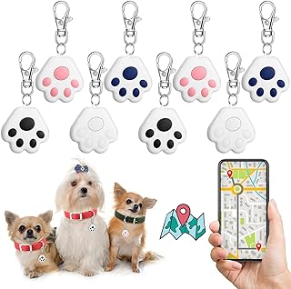 8 Pcs Smart GPS Dog Tracker Kids GPS Keychain Tracker Trackable Key Finders Cute Pet Locator Portable Tracking Devices for...