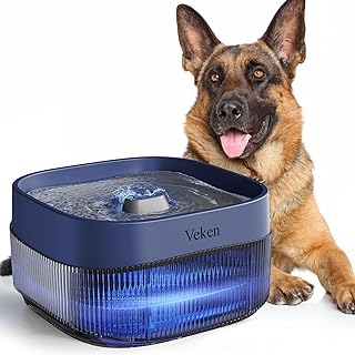 Veken Dog Water Fountain,135oz/4L Dog Water Bowl Dispenser and Automatic Pet Water Fountain for Small to Medium Dogs, Cats...