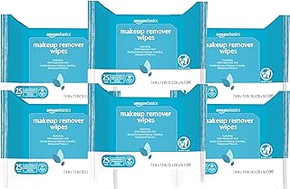 Amazon Basics Hydrating Makeup Remover Wipes, 150 wipes (Pack of 6)