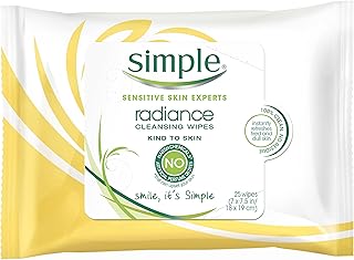 Simple Kind to Skin Facial Wipes, Radiance 25 ct