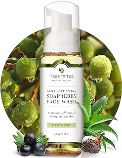 Tree to Tub Sensitive Skin Face Wash for Dry Skin - Fragrance Free Gentle Face Cleanser for Women & Men, Unscented Hydrati...
