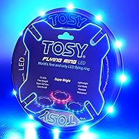 TOSY Flying Ring - 12 LEDs, Super Bright, Soft, Auto Light Up, Safe, Waterproof, Lightweight Frisbee, Cool Birthday,...