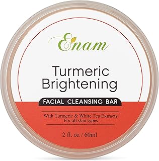Enam Turmeric Brightening Facial Cleansing Bar - Natural Glow, Gentle Cleansing & Moisturizing Face Cleanser