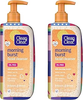 Clean & Clear Morning Burst Oil-Free Facial Cleanser, Brightening Vitamin C & Ginseng, Daily Face Wash, Hypoallergenic, Sp...