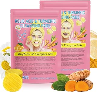 Turmeric Cleansing Pads For Dark Spots (2Pack), Kojic Acid And Turmeric Cleansing Pads Helps Balance Skin Oil And Water, F...
