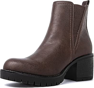 GLOBALWIN Chelsea Boots Women Lug Sole Boots For Women