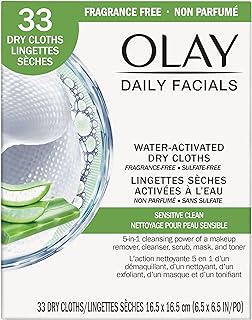 Olay 4-in-1 Sensitive Daily Facial Cloths, 33 ct (Packaging May Vary)
