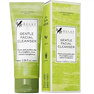 Gentle Facial Cleanser - Green Tea Face Wash + Aloe Vera, Vitamin C & E, All Natural Face Wash for Deep Cleansing - Hydrat...