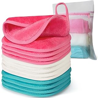 Makeup Remover Cloth, 6" x 6" Make Up Towels Reusable Face Cloth for Washing Face, Makeup Remover Pads Microfiber Face Was...