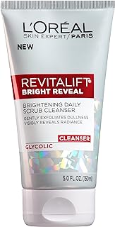 L'Oreal Paris Skincare Revitalift Bright Reveal Facial Cleanser with Glycolic Acid, Anti-Aging Daily Face Cleanser to Exfo...