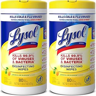 Lysol Disinfectant Wipes Multi-Surface Antibacterial Cleaning Wipes For Disinfecting and Cleaning Lemon and Lime Blossom 8...