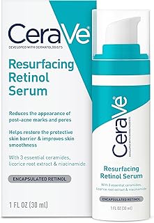 CeraVe Retinol Serum for Post-Acne Marks and Skin Texture | Pore Refining, Resurfacing, Brightening Facial Serum with Reti...