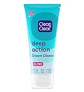 Clean & Clear Oil-Free Deep Action Cream Facial Cleanser with Salicylic Acid Acne Medication, Coo...