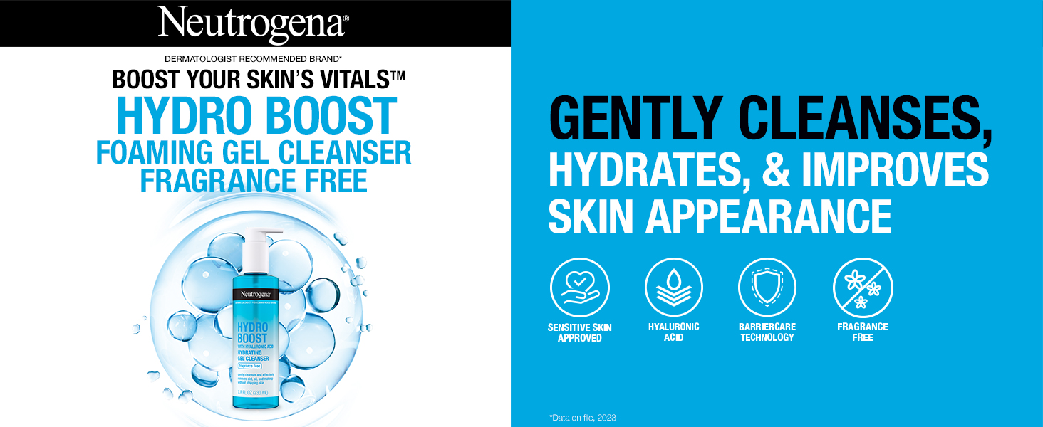 Neutrogena Hydro Boost Hydrating Gel Cleanser, Face Wash, Neutrogena face wash
