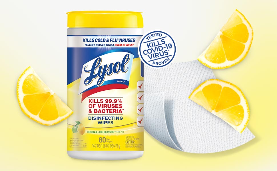 Lysol Lemon Canister Wipes 80ct