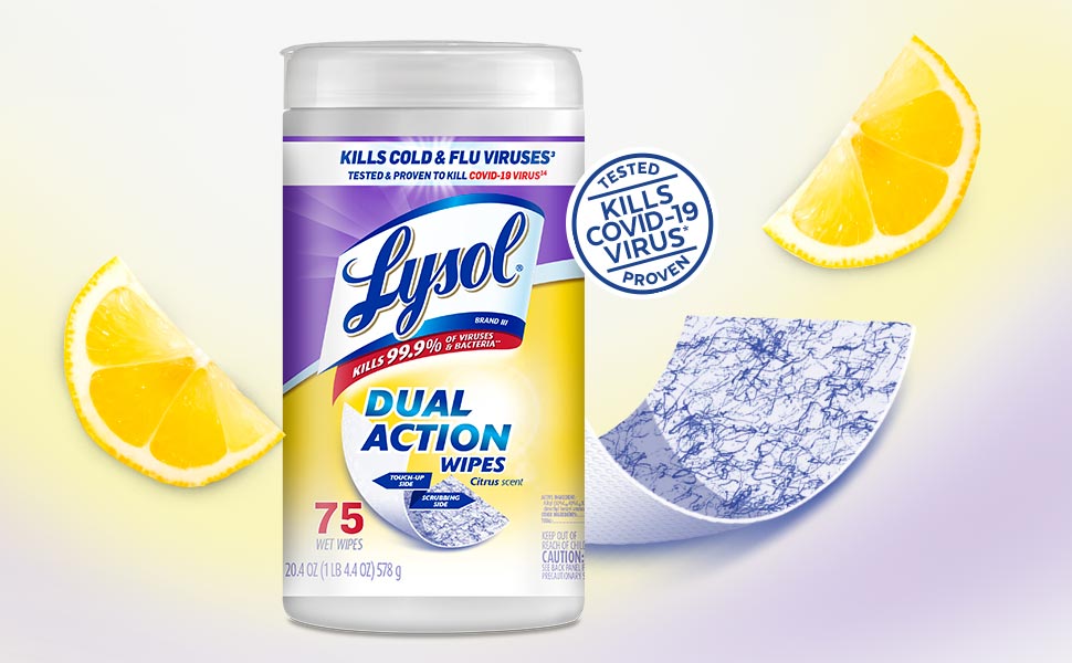 Lysol Dual Action Wipes 75ct