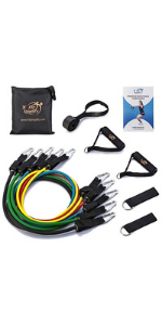 12 set resistance exercise loops with handles and carrying case home workout resistance bands